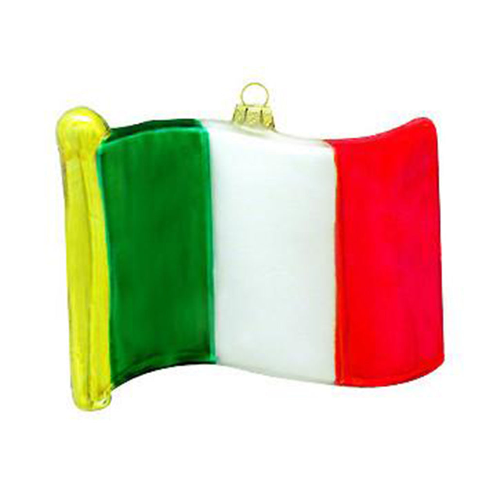Italian Flag Glass Ornament