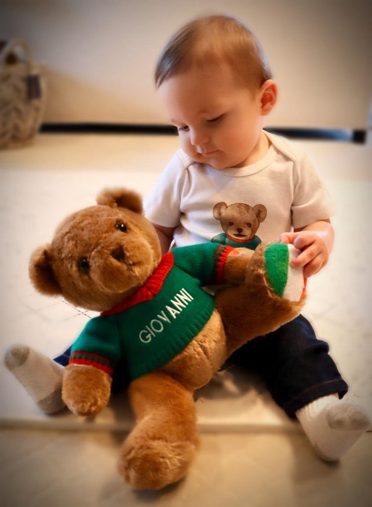 Giovanni the Italian Speaking Bear -  Buona Pasqua ribbon available