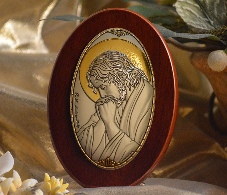 Praying Jesus Silver Plaque - MADE IN ITALY
