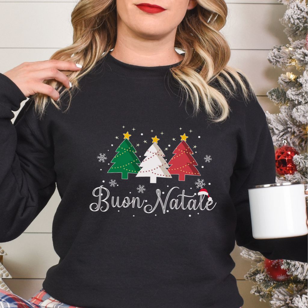 Tri Colored Christmas Trees  Sweatshirt - Adult size