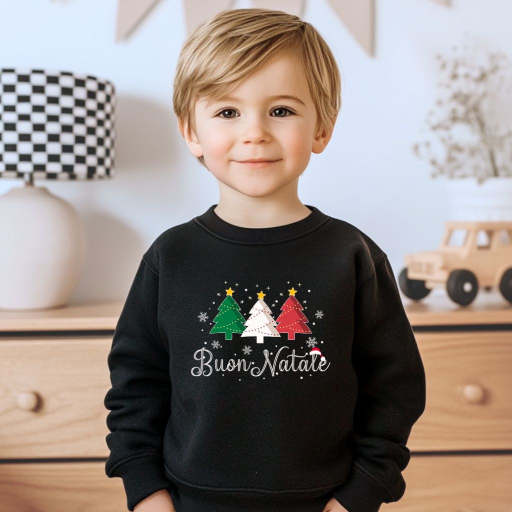 Tri Colored Xmas Trees -Toddler Long Sleeve Tee-Shirt