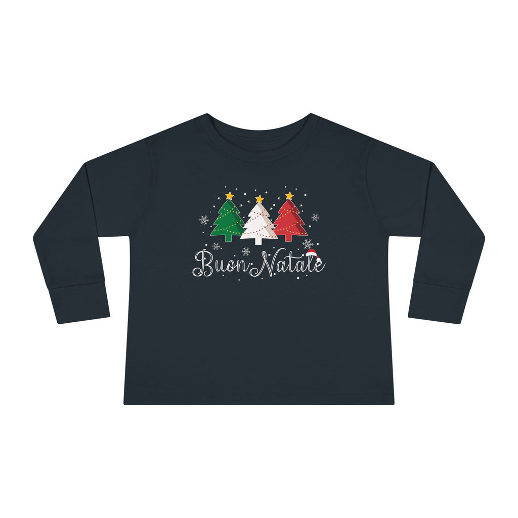 Tri Colored Xmas Trees -Toddler Long Sleeve Tee-Shirt