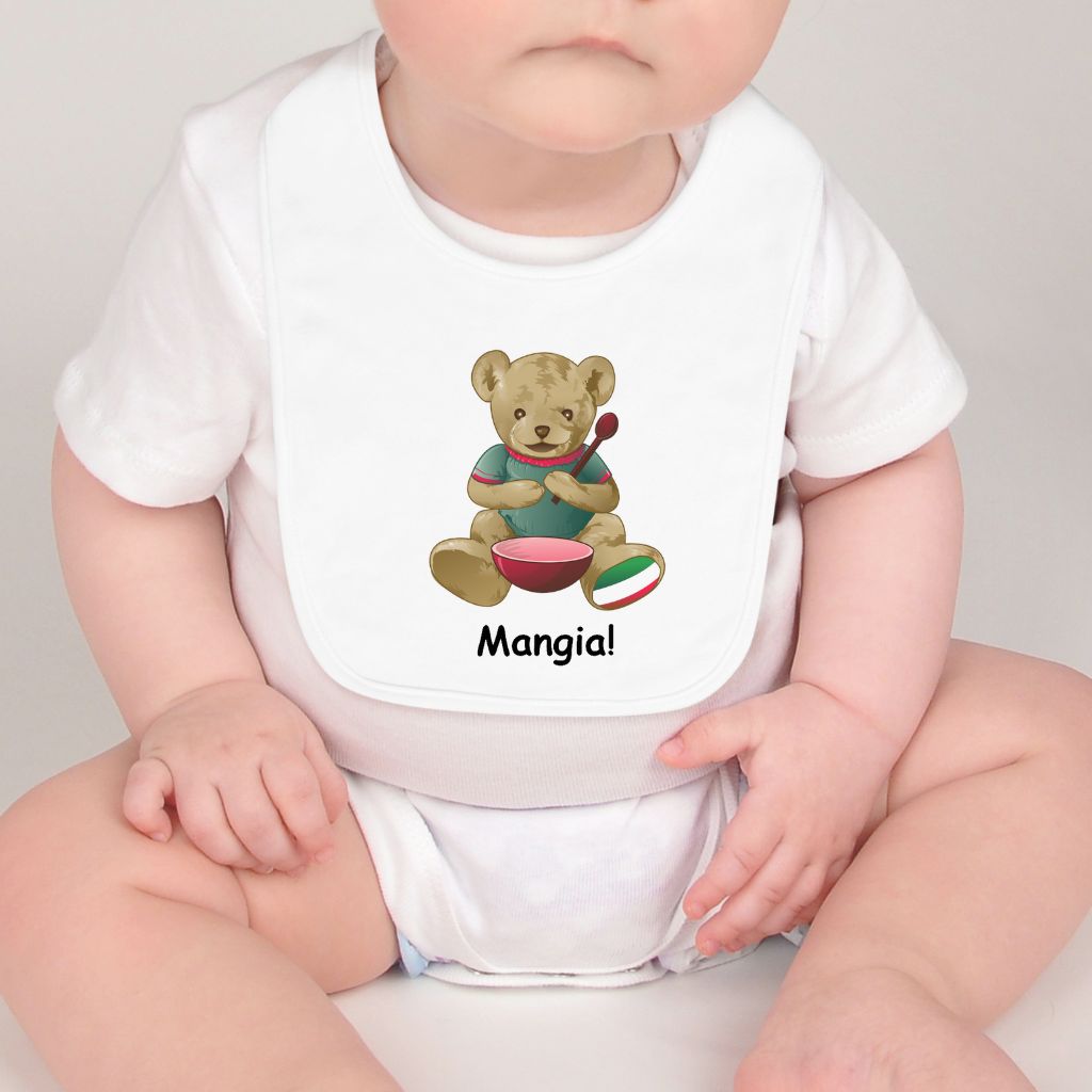 Giovanni Bear Baby Bib "Mangia"