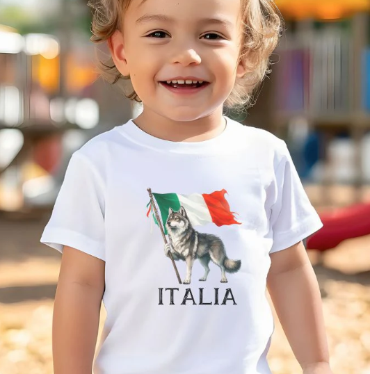 Italian Wolf and Flag Toddler T-shirt