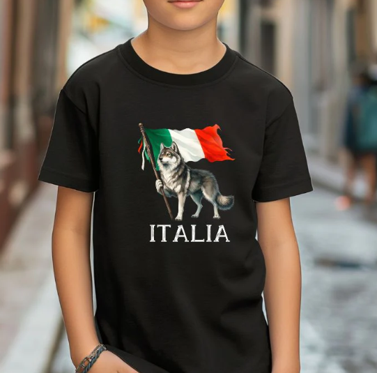Wolf and Italian Flag Youth Tshirt