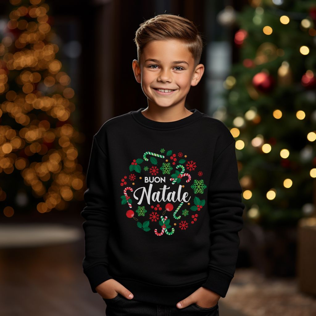 Buon natale Christmas Wreath  - Youth Sweatshirt