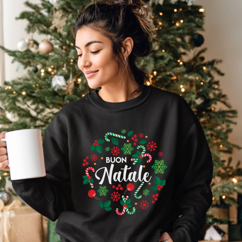 Buon Natale Wreath Sweatshirt - Adult size