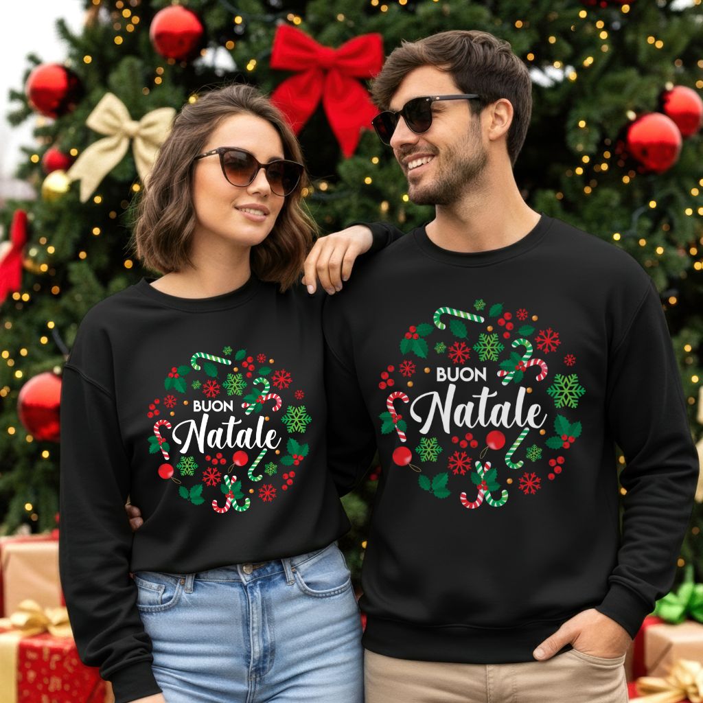Buon Natale Wreath Sweatshirt - Adult size