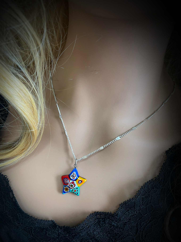 Venetian Glass Star Pendant - Made in Italy  (Only one left!)