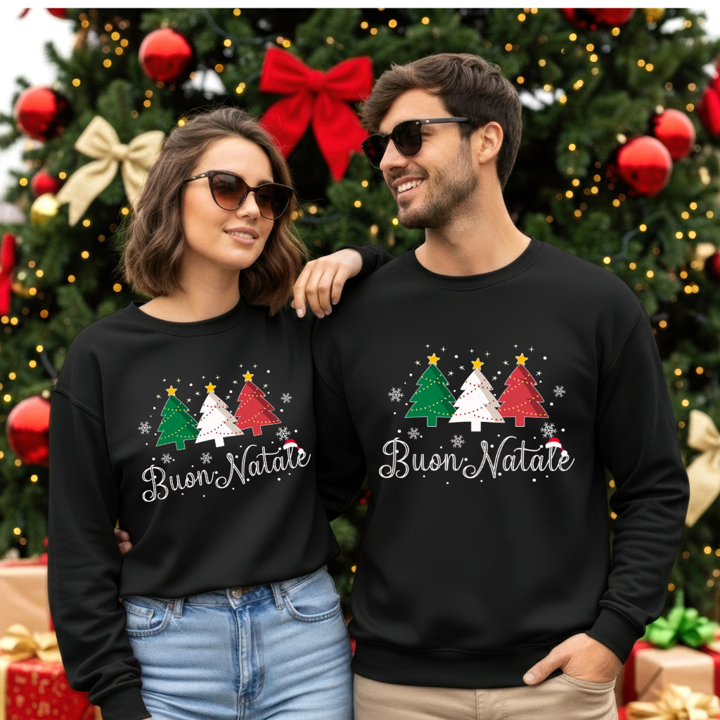 Tri Colored Christmas Trees  Sweatshirt - Adult size