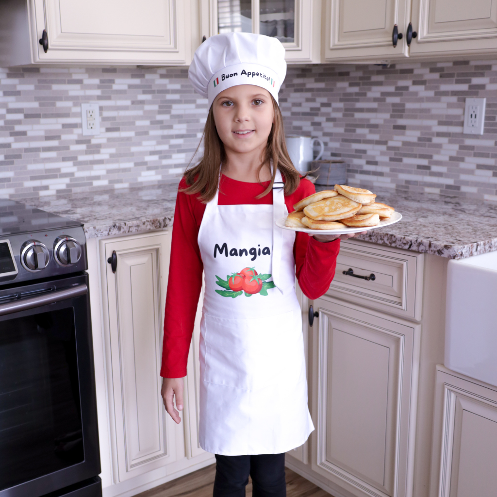 "Mangia" Chef's Apron and hat for children