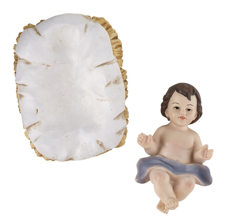 Two-Piece Christ Child in Manger - with drawstring bag