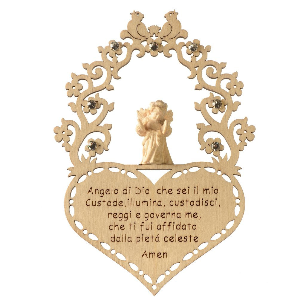 From Italy! Guardian Angel Prayer with Swarovski-From Val Gardena, Italy