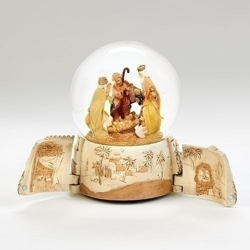 Fontanini - 7.5" Musical Holy Family Dome. Plays "O Little Town of Bethlehem" #59097