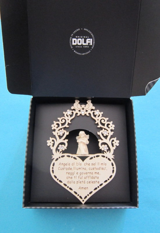 From Italy! Guardian Angel Prayer with Swarovski-From Val Gardena, Italy