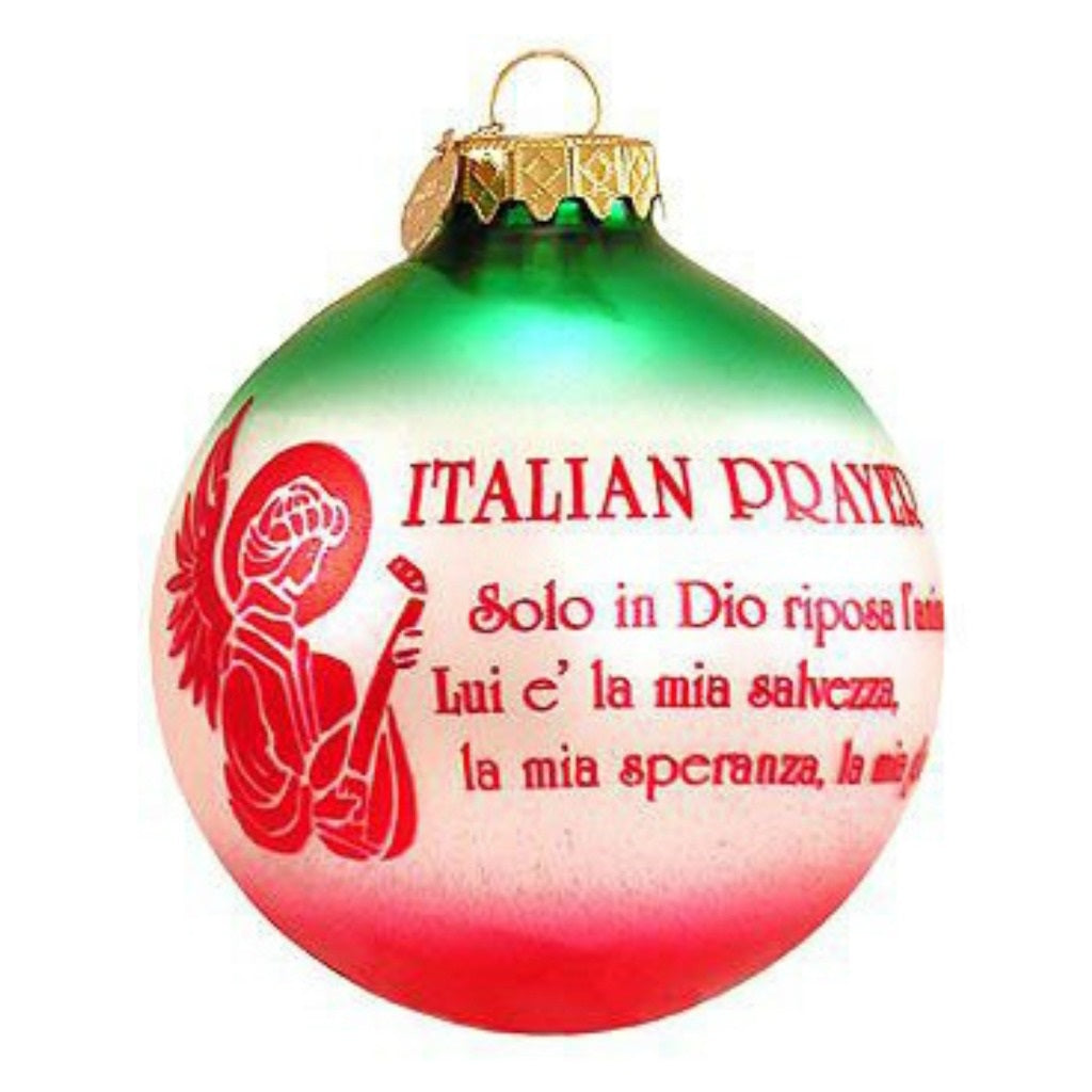 Italian Prayer Glass Ornament