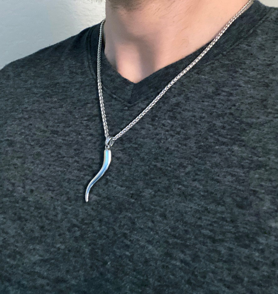 Italian horn necklace mens sale