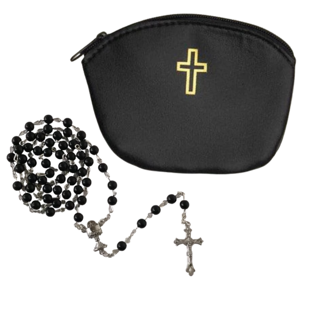 First Holy Communion Rosary and Rosary Pouch - for Boy - MADE IN ITALY