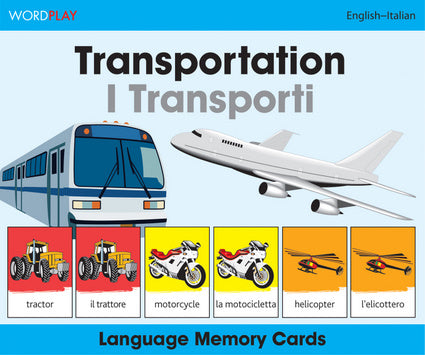 WordPlay Language Memory Cards–Transportation (English–Italian)